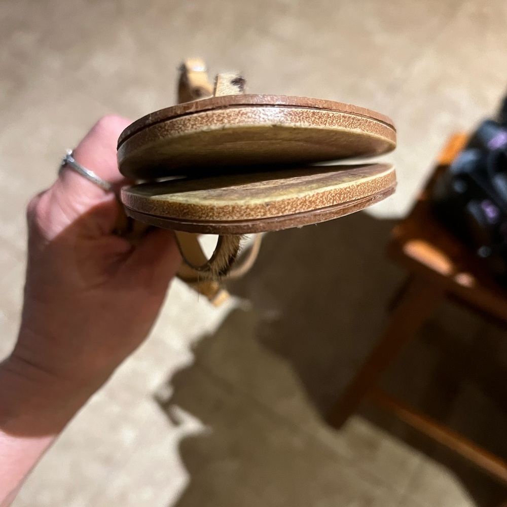 Leopard Print Leather Sandals - image 7